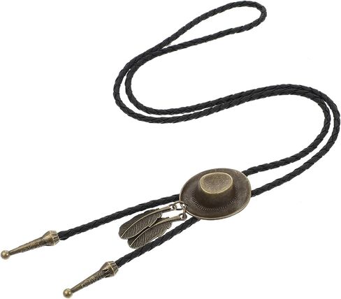 TIE BOLO للرجال نساء Western Cowboy TIE قلادة خمر رعاة البقر قبعة القبع in Saudi Arabia