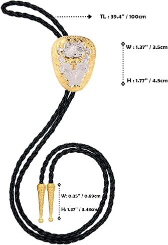 ربطة عنق غرب بولو للرجال خمر رعاة البقر رعاة البقر روديو الذهب النسر بولو التعادل للنساء in Kuwait