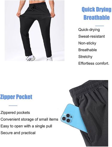 Men's Athletic Long Pants, Lightweight and Quick-Dry with Pockets in Saudi Arabia