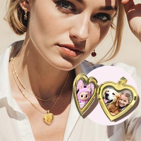 Custom Photo Locket Necklace for Women Personalized Text Picture Engraving Disc Mother's day Gift for Birthday in Saudi Arabia