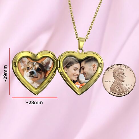 Custom Photo Locket Necklace for Women Personalized Text Picture Engraving Disc Mother's day Gift for Birthday in Saudi Arabia
