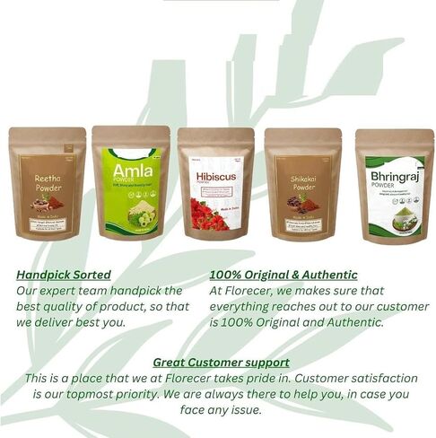 Amla Reetha Shikakai, Bhringraj and Hibiscus Powder for Hair (Pack of 5, 50g each, Total 250g Pack), All, 5 Count in Saudi Arabia