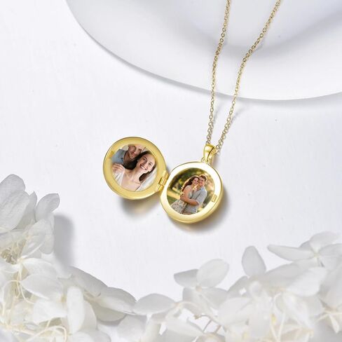 Diamond Sunflower Locket Necklace That Holds 2 Pictures 925 Sterling Silver 18K Gold Plated Locket Sunflower Locket Pendant Photo Jewelry Gifts for Women Mom Wife Christmas Birthday,18+2 inch in Kuwait