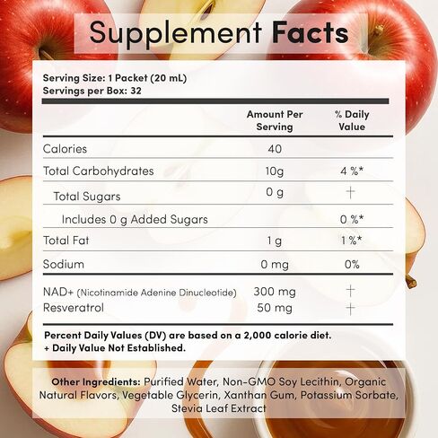 Aurora Nutrascience, Mega-Liposomal NAD+/ريسفيراترول، خالي من الغلوتين، غير معدل وراثيًا، خالي من السكر، نكهة الفاكهة العضوية، 16 أونصة سائلة (480 مل) in Saudi Arabia