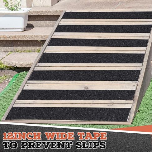 Frienda 12 in x 60 ft Black Grip Tape Anti Slip Tape Outdoor Waterproof 80 Grit Traction Tape Non Slip Tape for Stairs Oil Resistant Non Skid Tape for Outdoor Steps Indoor Treads Ramps Staircases in Saudi Arabia