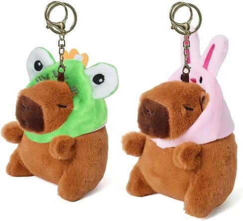 2PCS Capybara Keychain Frog and Rabbit Style in Saudi Arabia
