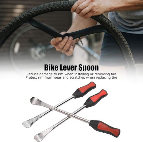 AUNMAS Tire Spoon, 11in Stainless Steel Motorcycle Bike Repair Tool with Ergonomic Handle for Protection Easy Tire Changing in Saudi Arabia