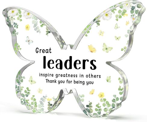 Leaders Gifts, Boss Gifts for Women - 5x3.8x0.5 Inch Butterfly Acrylic Plaque Decor - Boss Birthday Christmas Boss Day Gifts, Unique Boss Lady Gifts for Women Retirement Leaving Going Away in Saudi Arabia