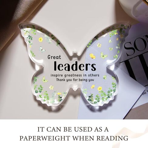 Leaders Gifts, Boss Gifts for Women - 5x3.8x0.5 Inch Butterfly Acrylic Plaque Decor - Boss Birthday Christmas Boss Day Gifts, Unique Boss Lady Gifts for Women Retirement Leaving Going Away in Saudi Arabia