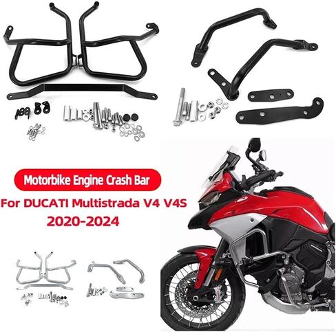 Frame Protector Crash Slider Motorcycle Highway Crash Bar Protector for Ducati Multistrada V4 V4S 2020-2024 Engine Guard Bumper Falling Crash Protector(Silver) in Saudi Arabia