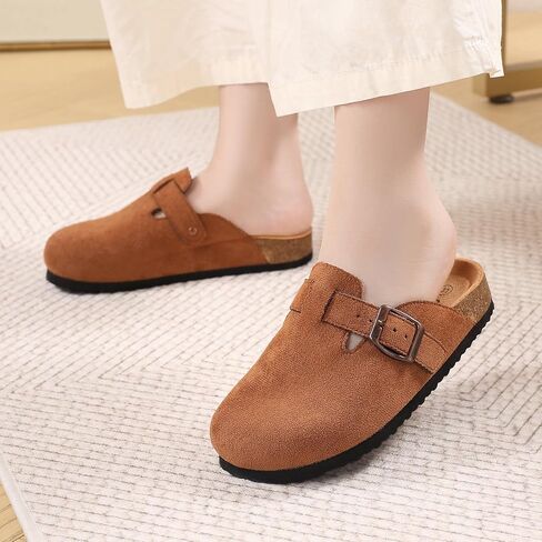 eqw Kids Suede Clogs for Boys & Girls-سرير القدم الناعم ، الدعم القوس والصنادل القابلة للتعديل في الإبزيم للأطفال الصغار الداخليين في الهواء الطلق للأطفال الكبار (3-12 سنة) in Kuwait