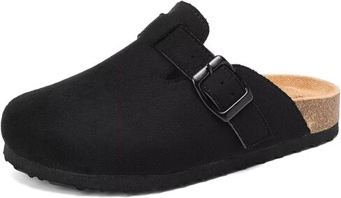 eqw Kids Suede Clogs for Boys & Girls-سرير القدم الناعم ، الدعم القوس والصنادل القابلة للتعديل في الإبزيم للأطفال الصغار الداخليين في الهواء الطلق للأطفال الكبار (3-12 سنة) in Kuwait