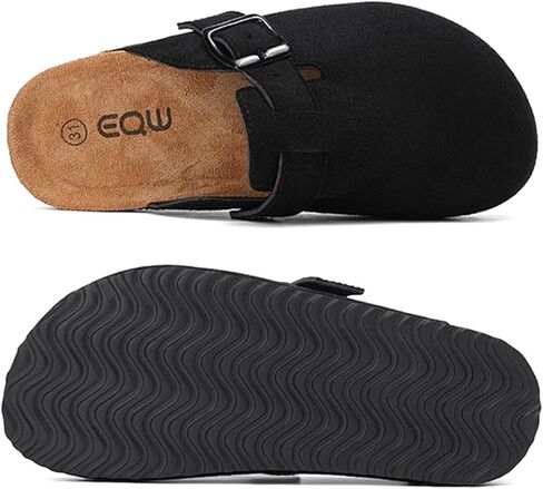 eqw Kids Suede Clogs for Boys & Girls-سرير القدم الناعم ، الدعم القوس والصنادل القابلة للتعديل في الإبزيم للأطفال الصغار الداخليين في الهواء الطلق للأطفال الكبار (3-12 سنة) in Kuwait