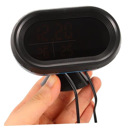 مقياس حرارة مقياس سيارة الفولتميتر مع شاشة رقمية مقياس درجة حرارة دقيقة للاستخدام الداخلي في الهواء الطلق استخدام تسهيل للتركيب لمقبس ولاعة السجائر في السيارة in Kuwait