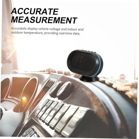 مقياس حرارة مقياس سيارة الفولتميتر مع شاشة رقمية مقياس درجة حرارة دقيقة للاستخدام الداخلي في الهواء الطلق استخدام تسهيل للتركيب لمقبس ولاعة السجائر في السيارة in Kuwait