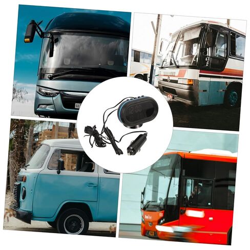 مقياس حرارة مقياس سيارة الفولتميتر مع شاشة رقمية مقياس درجة حرارة دقيقة للاستخدام الداخلي في الهواء الطلق استخدام تسهيل للتركيب لمقبس ولاعة السجائر في السيارة in Kuwait