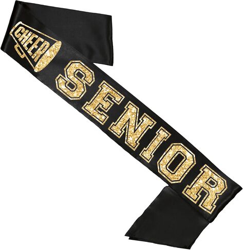 ابتهج Sash Sash Black and Gold - SASHES SASHES SASHERS Premium Grade - هدايا المشجعين لكبار السن in Saudi Arabia