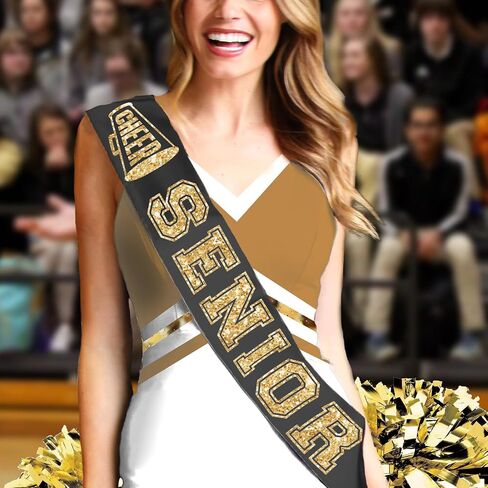 ابتهج Sash Sash Black and Gold - SASHES SASHES SASHERS Premium Grade - هدايا المشجعين لكبار السن in Saudi Arabia