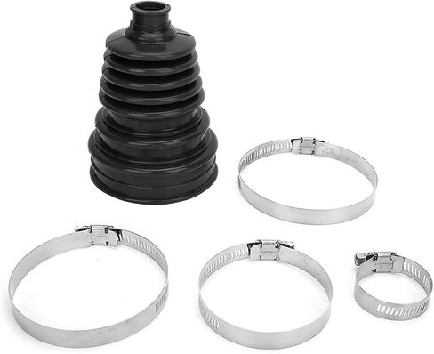 Chiciris Universal CV Axle Boot Kit Silicone Ball Head Wover Cover Round Clamp Clamp Clamp 43mm 75mm 90mm 98mm مع مطاط للمتانة الموثوقة (أسود) in Kuwait