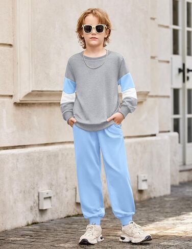 Arshiner Boy Clothes 2 قطعة كتلة من النوع الثقيل والسروال مجموعة الشتاء الخريف للطفل والأطفال 2-9 سنوات in Saudi Arabia