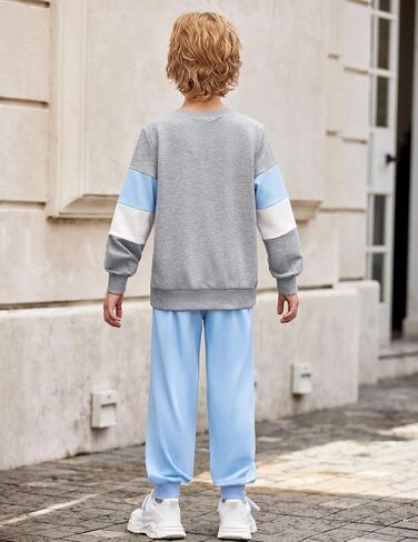 Arshiner Boy Clothes 2 قطعة كتلة من النوع الثقيل والسروال مجموعة الشتاء الخريف للطفل والأطفال 2-9 سنوات in Saudi Arabia