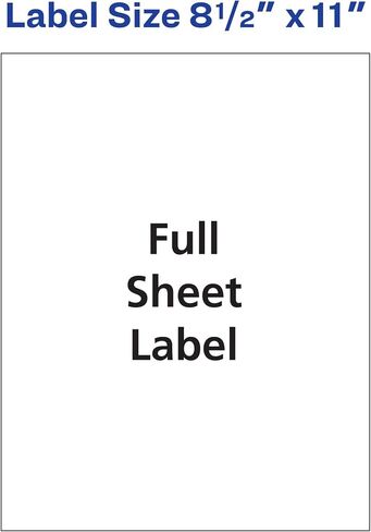 Avery Matte White Shipping Labels, Permanent Adhesive, 8-1/2" x 11", 20 Labels (8255) in Saudi Arabia