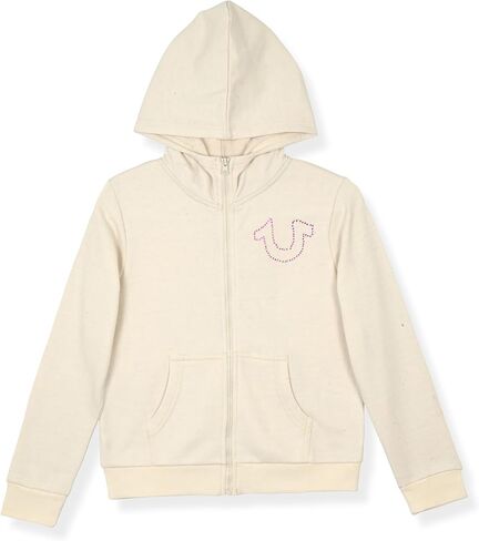 True Religion Girls 3 Piece Fleece Set – Hoodie, Tee Shirt & Jogger/Legging Outfit, Rhinestud & Foil Details (Sizes 4-14) in Saudi Arabia