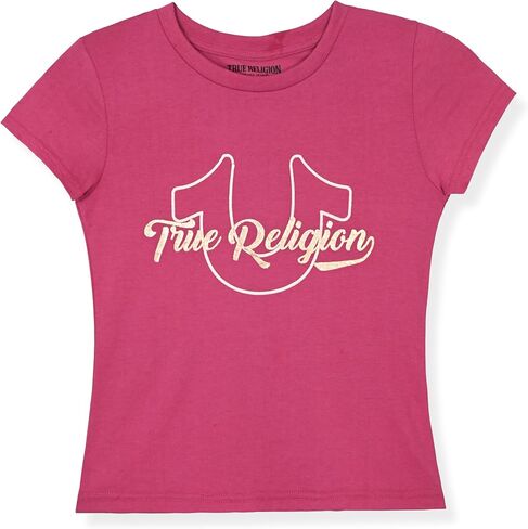 True Religion Girls 3 Piece Fleece Set – Hoodie, Tee Shirt & Jogger/Legging Outfit, Rhinestud & Foil Details (Sizes 4-14) in Saudi Arabia