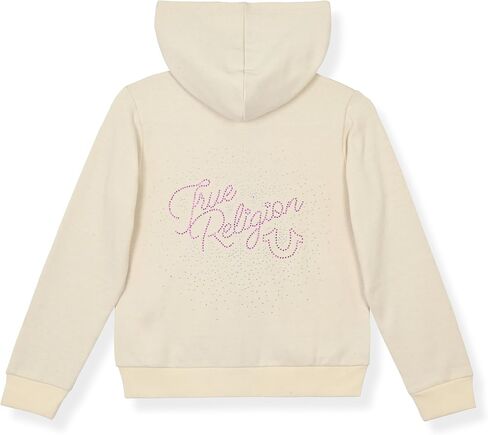 True Religion Girls 3 Piece Fleece Set – Hoodie, Tee Shirt & Jogger/Legging Outfit, Rhinestud & Foil Details (Sizes 4-14) in Saudi Arabia