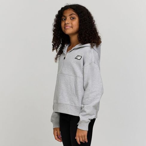 New Balance Girls Quarter Zip Up Hoodie – Soft Cotton Blended Fleece Active Youth Pullover Sweatshirt, Lined Hood in Saudi Arabia