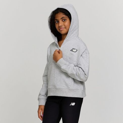 New Balance Girls Quarter Zip Up Hoodie – Soft Cotton Blended Fleece Active Youth Pullover Sweatshirt, Lined Hood in Saudi Arabia
