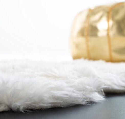 SAFAVIEH Sheep Skin Collection Runner Rug - 2' x 12', Natural & White, Handmade Rustic Glam Genuine Pelt, 3.4-inch Thick Ideal for High Traffic Areas in Living Room, Bedroom (SHS211A) in Saudi Arabia