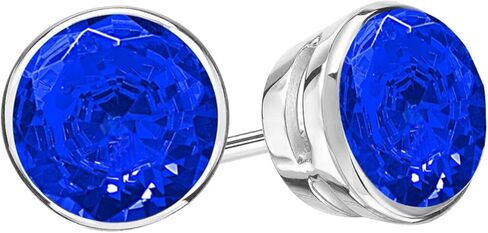 1/2-10 Carat Total Weight Sapphire Stud Earrings Bezel Push Back in Saudi Arabia