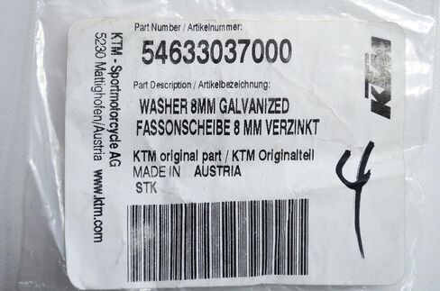 KTM OEM غسالة 8 مم المجلفن الجزء 54633037000 in Kuwait