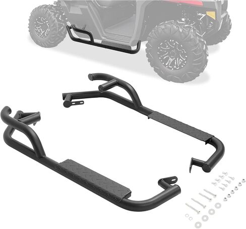 قضبان Nerf Rock Sliders متوافقة مع 2016 Up Can-Am Defender HD 5/HD 8/HD 10 (2 باب) Kickers Highted Duty Steel Black Powder in Kuwait
