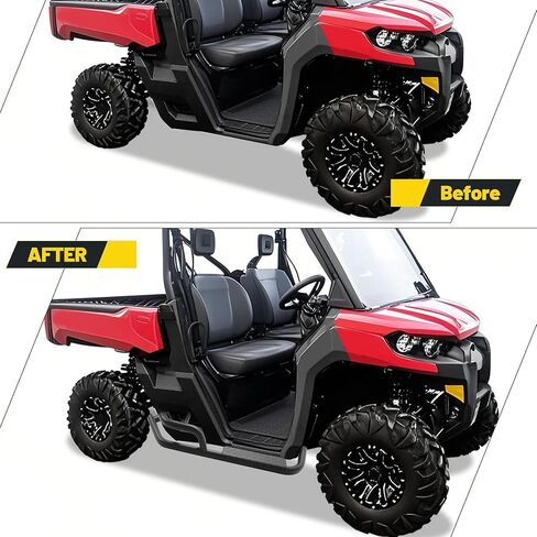 قضبان Nerf Rock Sliders متوافقة مع 2016 Up Can-Am Defender HD 5/HD 8/HD 10 (2 باب) Kickers Highted Duty Steel Black Powder in Kuwait