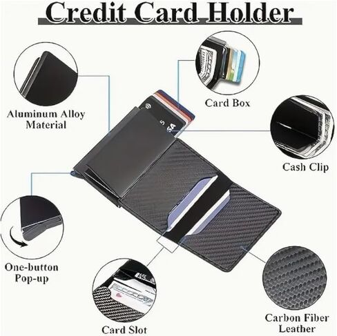 1Pack محفظة الحد الأدنى للرجال مع مقطع المال أو حزام نقدي - RFID حظر المحفظة المعدنية للرجال - محفظة حامل البطاقة المقاومة للخدش - محفظة الجيب الأمامي للرجال ، الأسود in Saudi Arabia