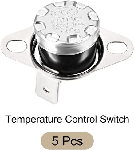 Rebower KSD301 Thermostat 100C NC Temperature Thermal Control Switch, [for Microwave Oven Refrigerators] - Normally Closed/90C Angle/5pcs in Saudi Arabia