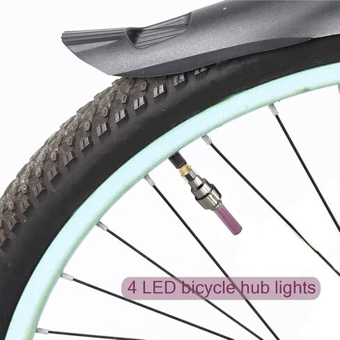 Set of 4 Attractive Car Wheel LED Lights in Dark Motocycle Bike Bicycle Light Tire Valve Cap Decorative Lantern Tire Valve Cap Flash Spoke Neon Lamp(Pink) in Saudi Arabia