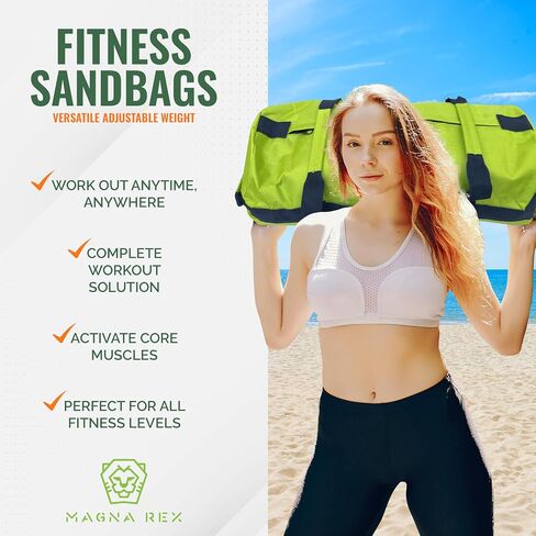 Sandbag Workout Bag - Adjustable Sand Bags for Weight Training | Heavy Duty Equipment - 1 Outer Workout Sandbag, 3 Inner Sandbags, and 1 Soft Kettlebell in Saudi Arabia