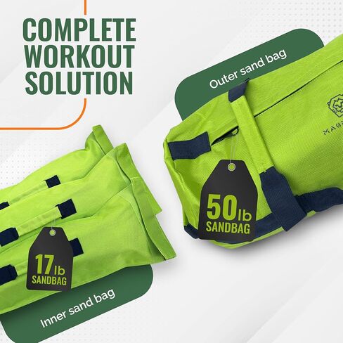 Sandbag Workout Bag - Adjustable Sand Bags for Weight Training | Heavy Duty Equipment - 1 Outer Workout Sandbag, 3 Inner Sandbags, and 1 Soft Kettlebell in Saudi Arabia