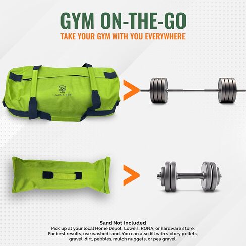 Sandbag Workout Bag - Adjustable Sand Bags for Weight Training | Heavy Duty Equipment - 1 Outer Workout Sandbag, 3 Inner Sandbags, and 1 Soft Kettlebell in Saudi Arabia