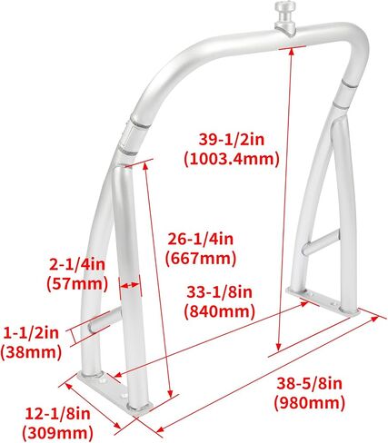 HECASA Rear Universal Ski Tow Bar for Pontoon Boats Outboard Motor Pylon Pole Ski Tow Pylon Aluminum Width 43" in Saudi Arabia