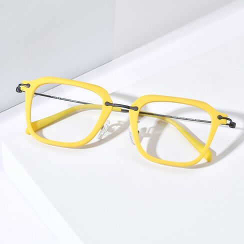 أسيتات نظارات التيتانيوم إطار الرجال 2024 New Square Eyeglasses نظارات النظارات F85843 in Kuwait