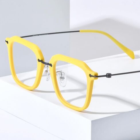 أسيتات نظارات التيتانيوم إطار الرجال 2024 New Square Eyeglasses نظارات النظارات F85843 in Kuwait