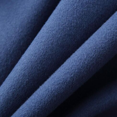 Womens Wool Coats Cashmere Trench Autumn Winter Solid Color Slim Warm Long Overcoat Cardigan Jackets Outwear with Belt,Blue,L in Saudi Arabia