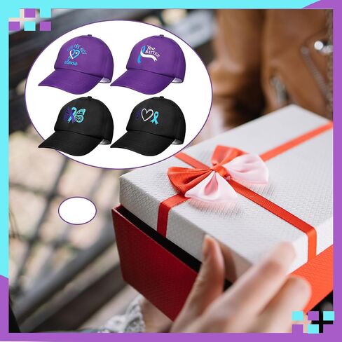 Hercicy 20 Pcs Breast Cancer Awareness Baseball Hats for Women Suicide Prevention Baseball Hats Ribbon Unisex Adjustable Caps in Saudi Arabia