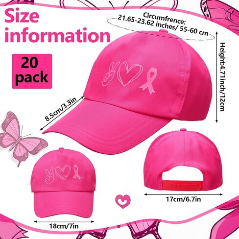 Hercicy 20 PCS Thervice Cancer Awayball Hats للنساء الوقاية من الانتحار قبعات البيسبول القبعات للجنسين القابلة للتعديل in Kuwait