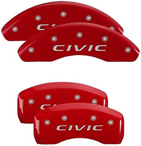 MGP Caliper Covers - Brake Caliper Covers 2022-2023 Honda Civic - Front and Rear Set - Red in Saudi Arabia