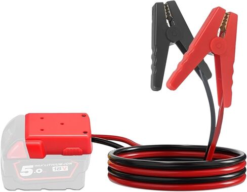 Beleeb Jumper Cables for Car with Adapter for DEWALT 20V Batteries, 8AWG 4.92FT Auto Booster Cable for Jump Starting Car Using Tool Battery in Kuwait